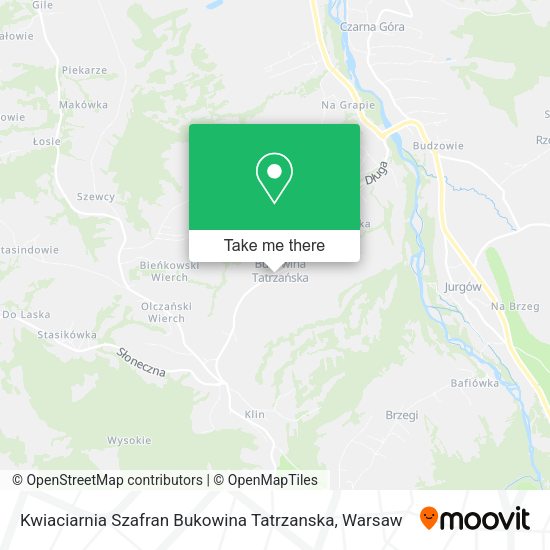 Kwiaciarnia Szafran Bukowina Tatrzanska map