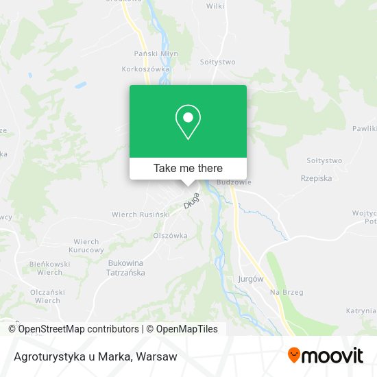 Agroturystyka u Marka map