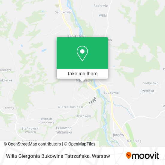 Willa Giergonia Bukowina Tatrzańska map