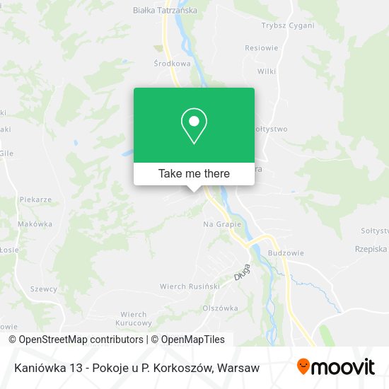 Kaniówka 13 - Pokoje u P. Korkoszów map