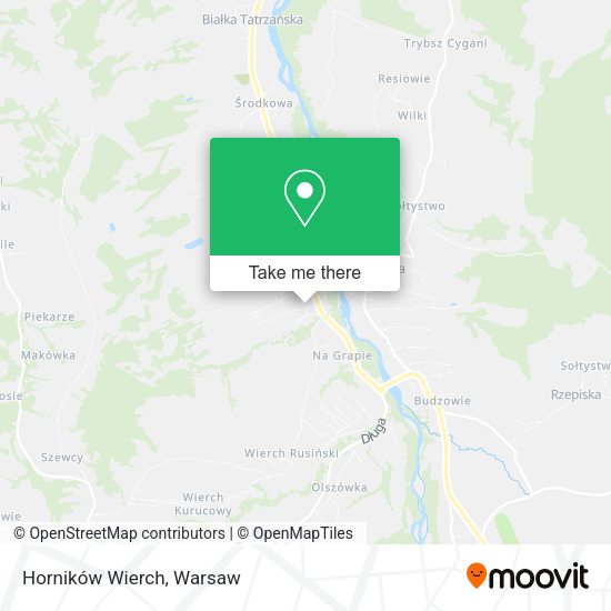 Horników Wierch map