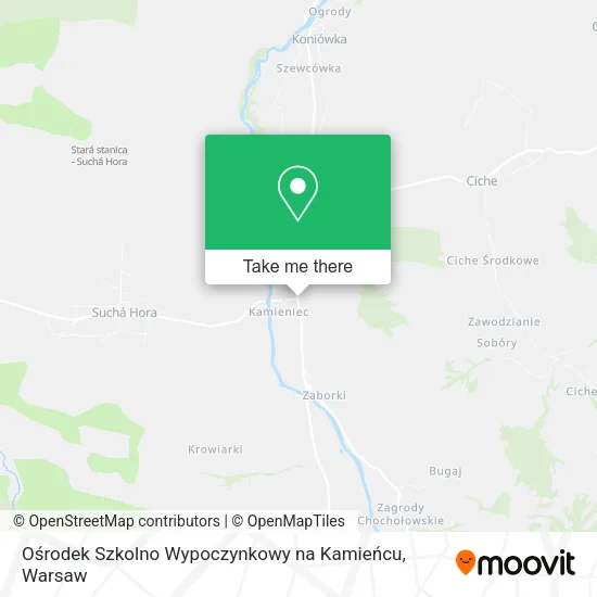 Карта Ośrodek Szkolno Wypoczynkowy na Kamieńcu