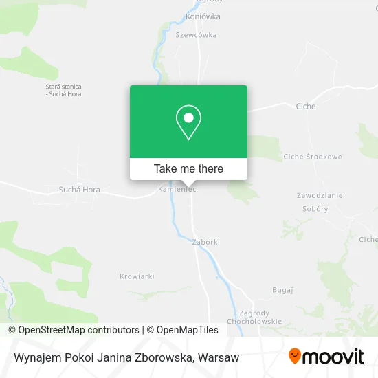 Карта Wynajem Pokoi Janina Zborowska