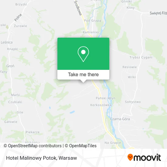 Карта Hotel Malinowy Potok