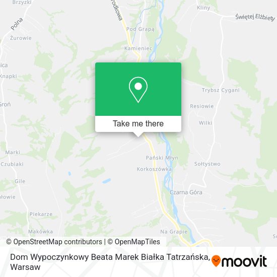 Dom Wypoczynkowy Beata Marek Białka Tatrzańska map