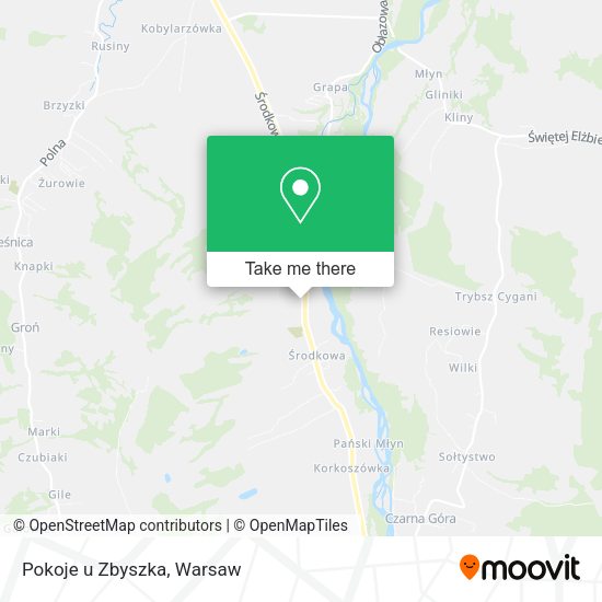 Pokoje u Zbyszka map