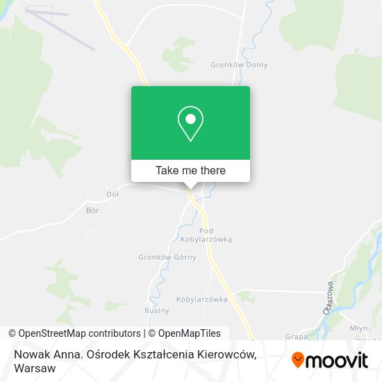 Nowak Anna. Ośrodek Kształcenia Kierowców map