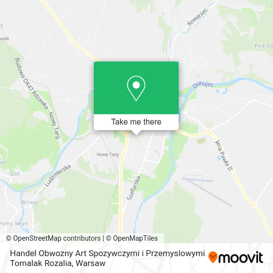 Карта Handel Obwozny Art Spozywczymi i Przemyslowymi Tomalak Rozalia