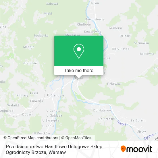 Карта Przedsiebiorstwo Handlowo Uslugowe Sklep Ogrodniczy Brzoza