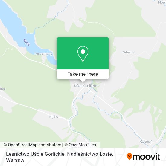 Leśnictwo Uście Gorlickie. Nadleśnictwo Łosie map