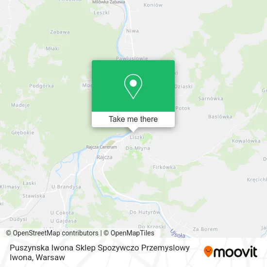 Карта Puszynska Iwona Sklep Spozywczo Przemyslowy Iwona