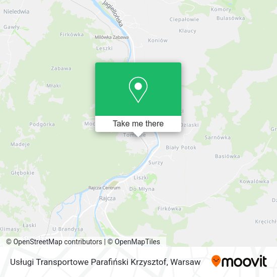 Usługi Transportowe Parafiński Krzysztof map