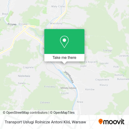 Transport Usługi Rolnicze Antoni Kliś map