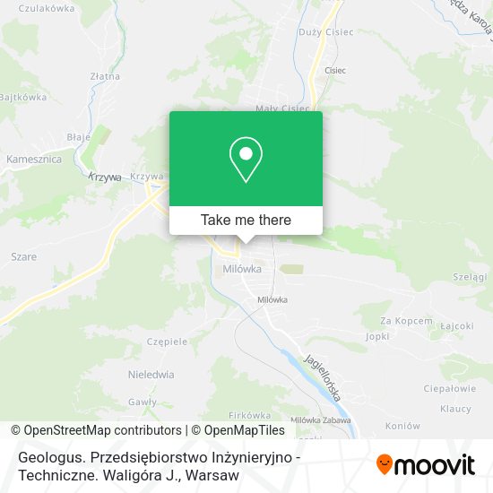 Geologus. Przedsiębiorstwo Inżynieryjno - Techniczne. Waligóra J. map