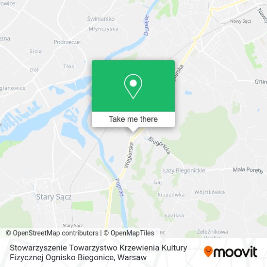 Stowarzyszenie Towarzystwo Krzewienia Kultury Fizycznej Ognisko Biegonice map