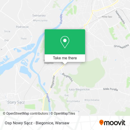 Osp Nowy Sącz - Biegonice map