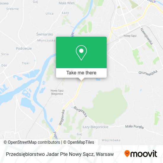 Przedsiębiorstwo Jadar Pte Nowy Sącz map