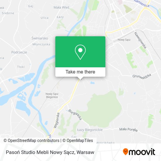 Pasoń Studio Mebli Nowy Sącz map