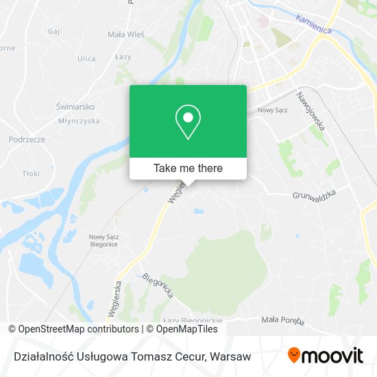 Działalność Usługowa Tomasz Cecur map