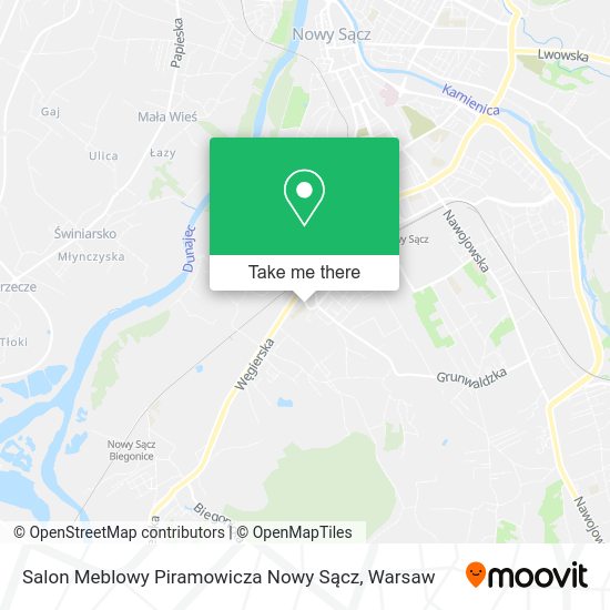 Карта Salon Meblowy Piramowicza Nowy Sącz