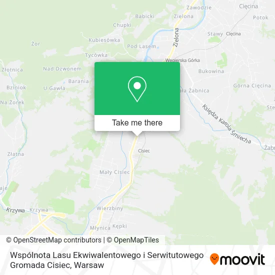 Wspólnota Lasu Ekwiwalentowego i Serwitutowego Gromada Cisiec map