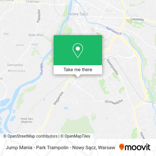 Jump Mania - Park Trampolin - Nowy Sącz map