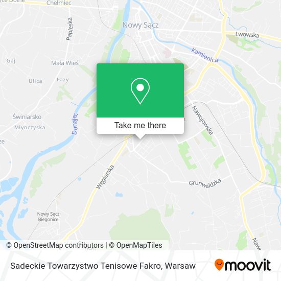 Sadeckie Towarzystwo Tenisowe Fakro map