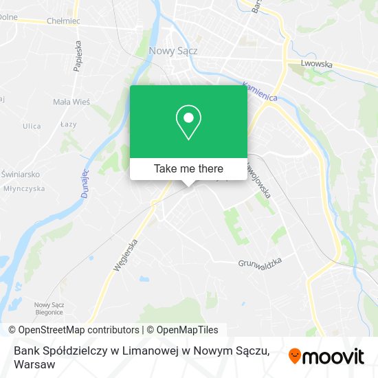 Bank Spółdzielczy w Limanowej w Nowym Sączu map