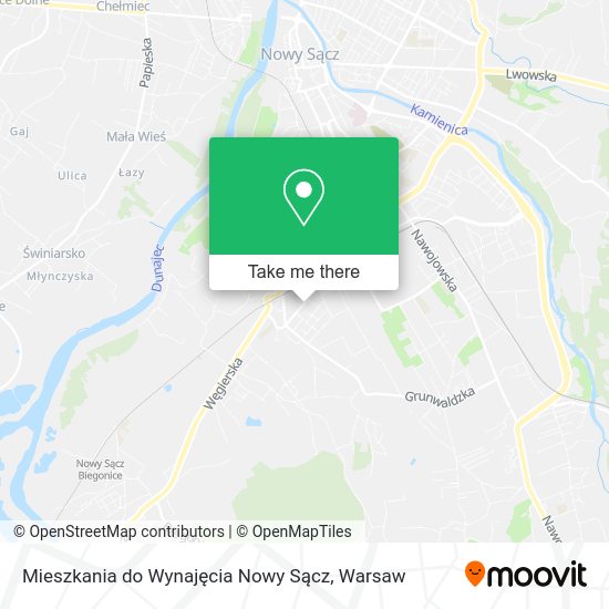 Mieszkania do Wynajęcia Nowy Sącz map