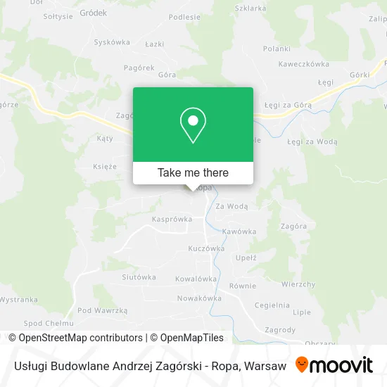 Usługi Budowlane Andrzej Zagórski - Ropa map