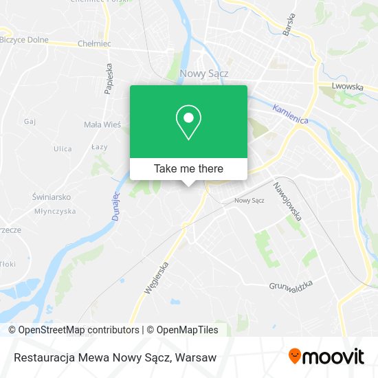 Restauracja Mewa Nowy Sącz map