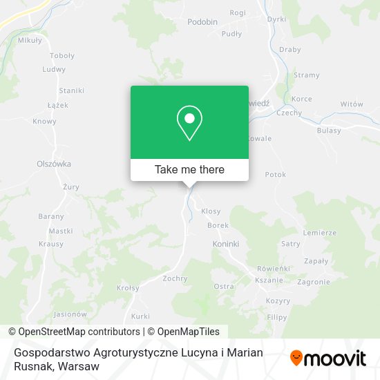 Gospodarstwo Agroturystyczne Lucyna i Marian Rusnak map