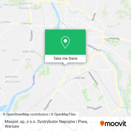 Maxpol. sp. z o.o. Dystrybutor Napojów i Piwa map