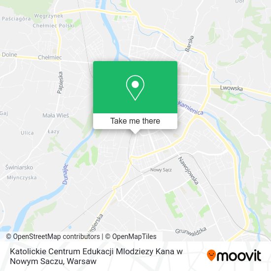 Katolickie Centrum Edukacji Mlodziezy Kana w Nowym Saczu map