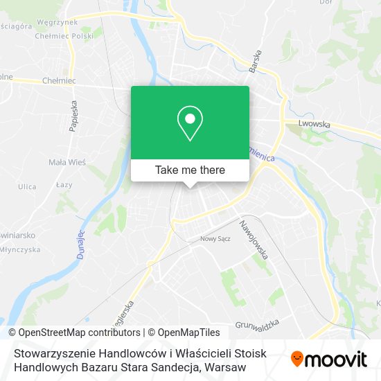 Stowarzyszenie Handlowców i Właścicieli Stoisk Handlowych Bazaru Stara Sandecja map