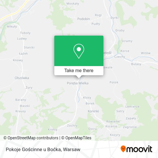 Pokoje Gościnne u Boćka map