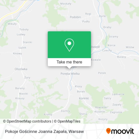 Pokoje Gościnne Joanna Zapała map