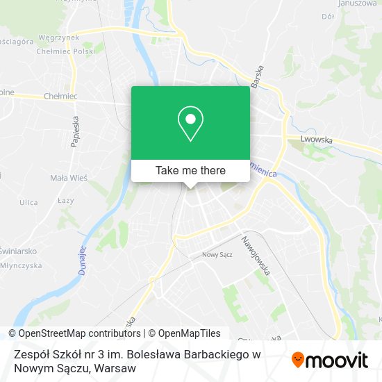 Zespół Szkół nr 3 im. Bolesława Barbackiego w Nowym Sączu map