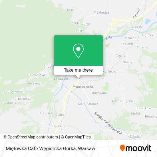 Карта Miętówka Café Węgierska Górka