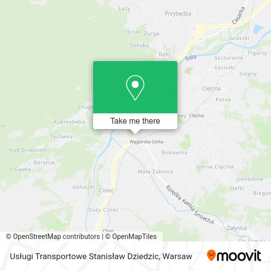 Карта Usługi Transportowe Stanisław Dziedzic