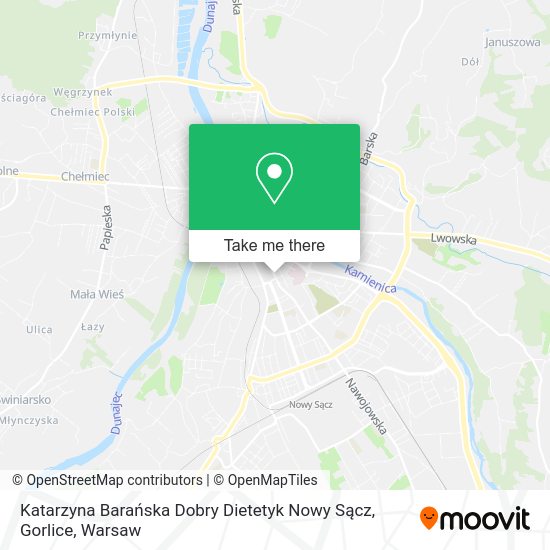 Katarzyna Barańska Dobry Dietetyk Nowy Sącz, Gorlice map