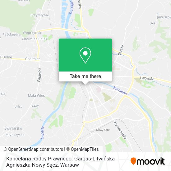 Kancelaria Radcy Prawnego. Gargas-Litwińska Agnieszka Nowy Sącz map