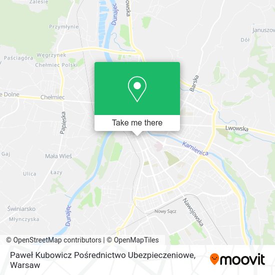 Paweł Kubowicz Pośrednictwo Ubezpieczeniowe map