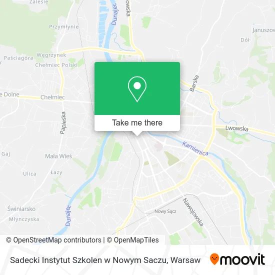 Карта Sadecki Instytut Szkolen w Nowym Saczu