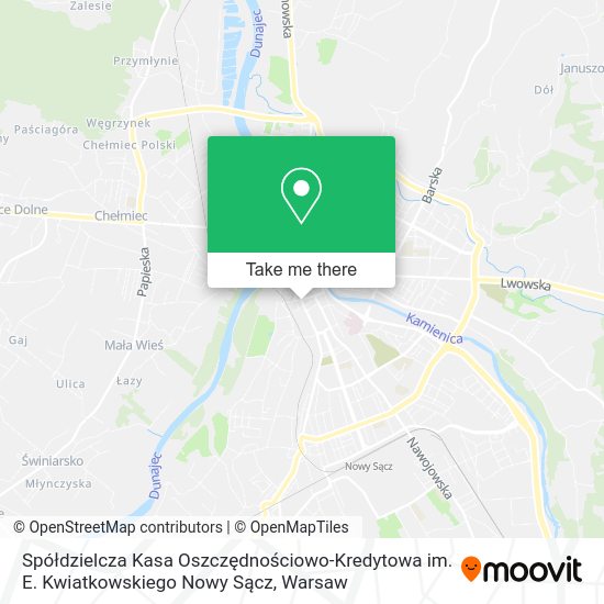 Spółdzielcza Kasa Oszczędnościowo-Kredytowa im. E. Kwiatkowskiego Nowy Sącz map