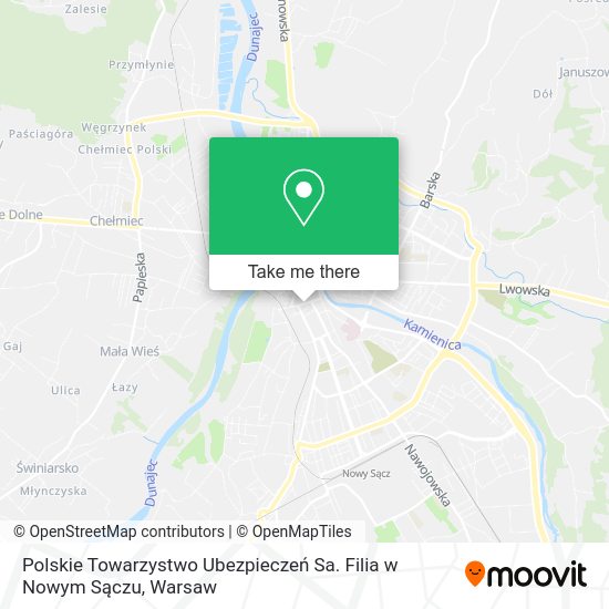 Polskie Towarzystwo Ubezpieczeń Sa. Filia w Nowym Sączu map