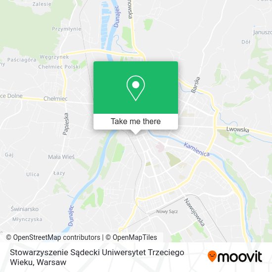 Stowarzyszenie Sądecki Uniwersytet Trzeciego Wieku map