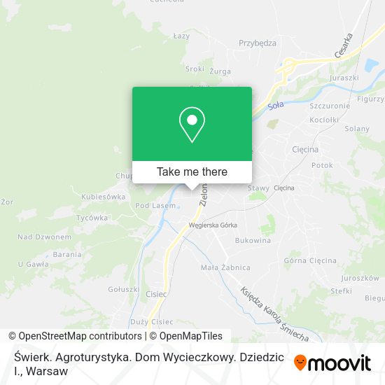 Świerk. Agroturystyka. Dom Wycieczkowy. Dziedzic I. map