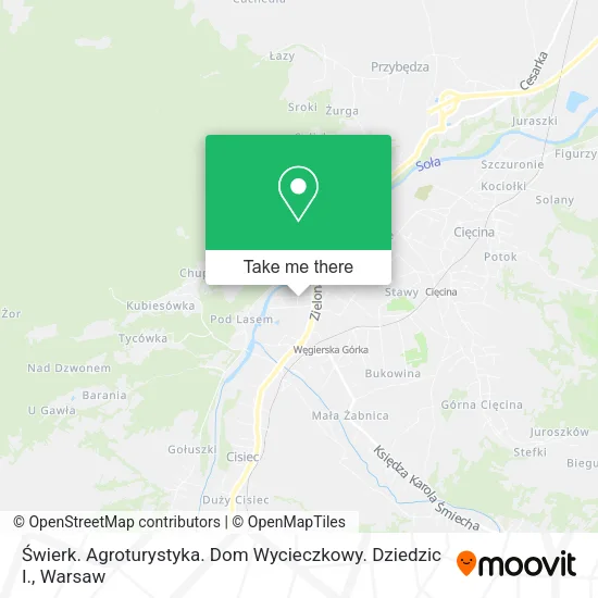 Карта Świerk. Agroturystyka. Dom Wycieczkowy. Dziedzic I.