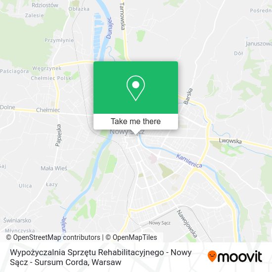 Wypożyczalnia Sprzętu Rehabilitacyjnego - Nowy Sącz - Sursum Corda map